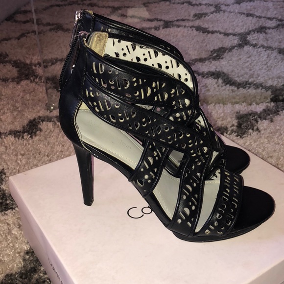 Calvin Klein Black Multi Strap Heels Pumps - Picture 2 of 8